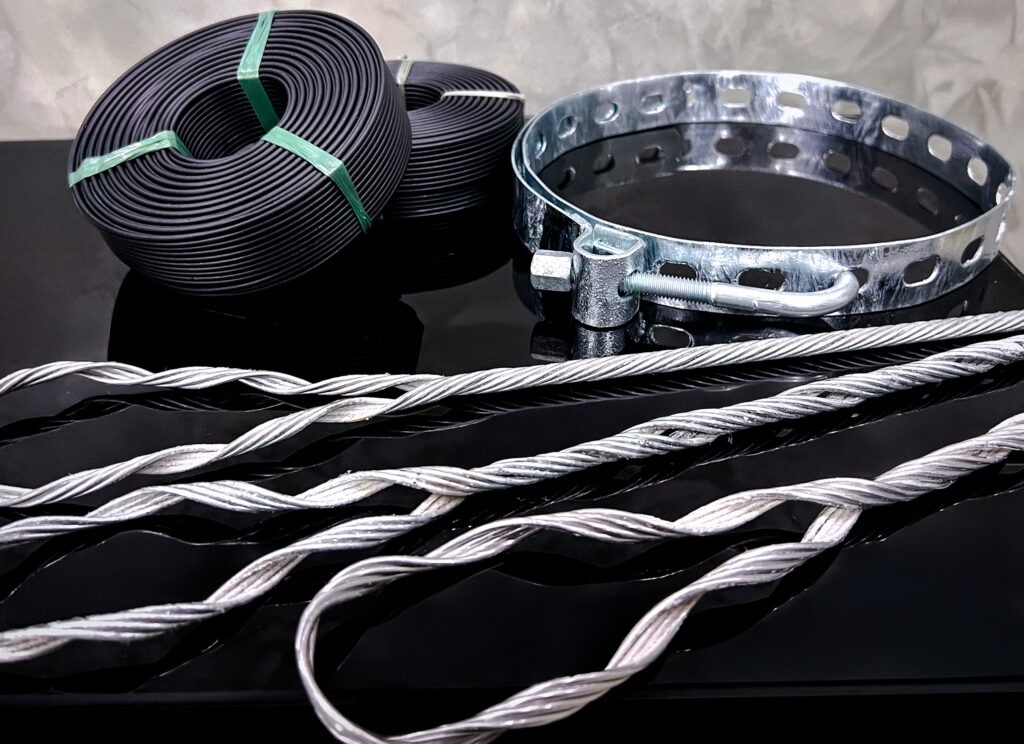 Alças preformadas, Abraçadeira bap, arame de espinar